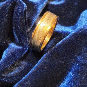 Men's Damascus and Gold Ring - Size 11